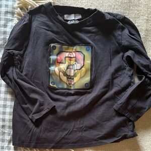 Zara kids grey holographic Mario Long Sleeve Shirt size 6